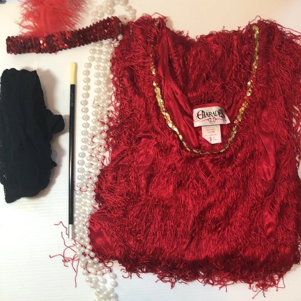 NWT Charades Fashion Flapper Halloween Costume Women’s Small Bonus Accessories